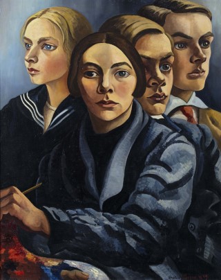 Charley Toorop Zelfportret met drie kinderen 1929 Miniatuur